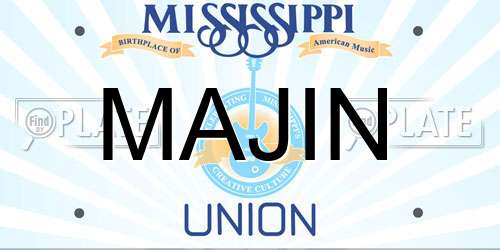 MAJIN Mississippi License Plate