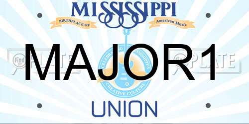MAJOR1 Mississippi License Plate