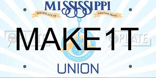 MAKE1T Mississippi License Plate