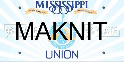 MAKNIT Mississippi License Plate