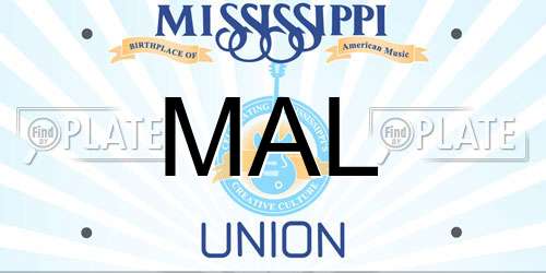MAL Mississippi License Plate