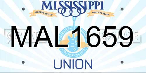 MAL1659 Mississippi License Plate