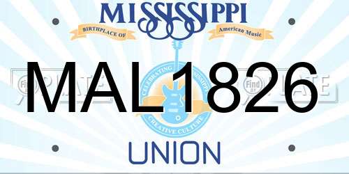 MAL1826 Mississippi License Plate