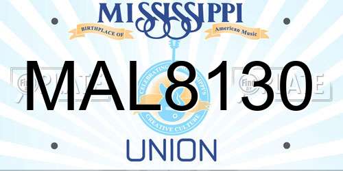 MAL8130 Mississippi License Plate
