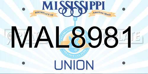 MAL8981 Mississippi License Plate