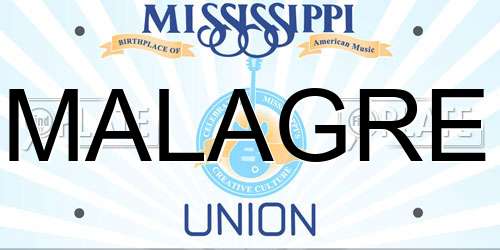 MALAGRE Mississippi License Plate