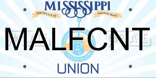 MALFCNT Mississippi License Plate
