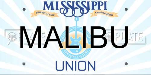 MALIBU Mississippi License Plate