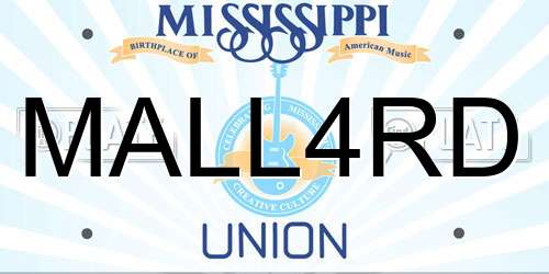 MALL4RD Mississippi License Plate