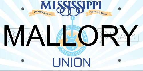 MALLORY Mississippi License Plate