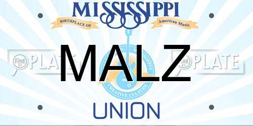 MALZ Mississippi License Plate