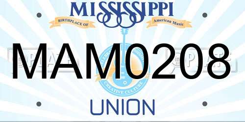 MAM0208 Mississippi License Plate