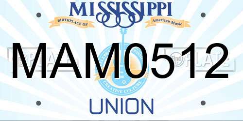 MAM0512 Mississippi License Plate