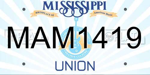 MAM1419 Mississippi License Plate