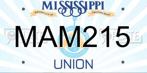 MAM215 Mississippi License Plate