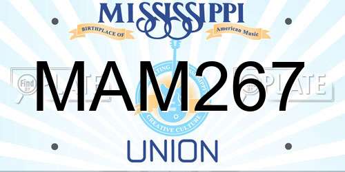 MAM267 Mississippi License Plate