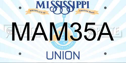 MAM35A Mississippi License Plate