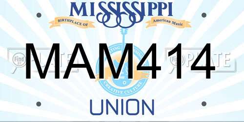 MAM414 Mississippi License Plate