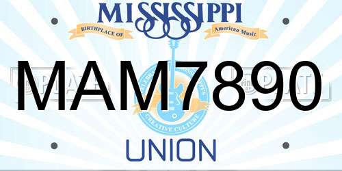MAM7890 Mississippi License Plate