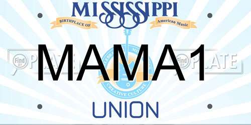 MAMA1 Mississippi License Plate