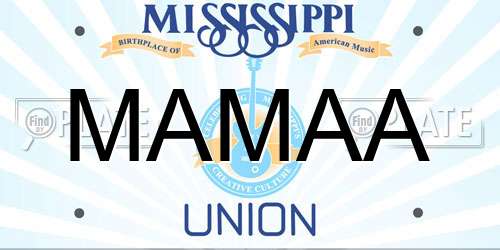 MAMAA Mississippi License Plate