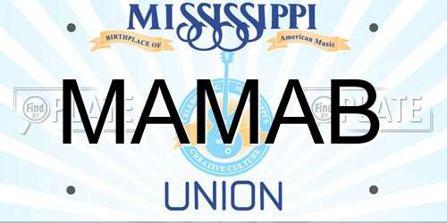 MAMAB Mississippi License Plate