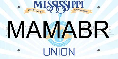 MAMABR Mississippi License Plate