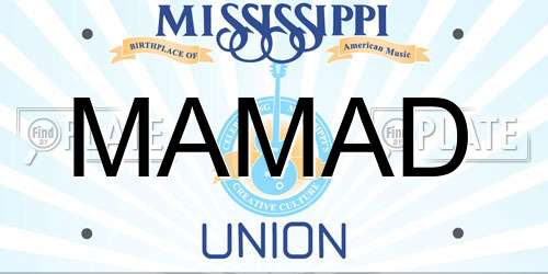 MAMAD Mississippi License Plate