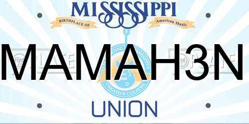 MAMAH3N Mississippi License Plate