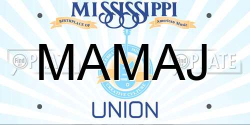 MAMAJ Mississippi License Plate