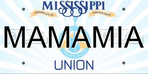 MAMAMIA Mississippi License Plate