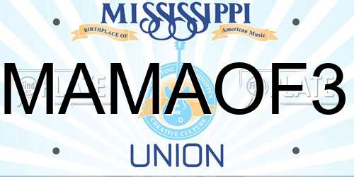 MAMAOF3 Mississippi License Plate