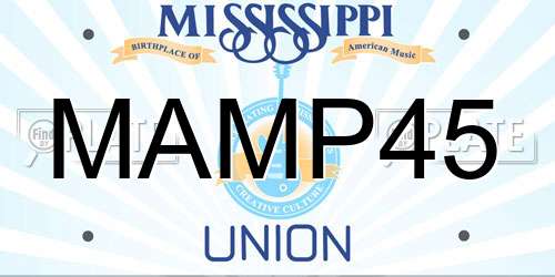 MAMP45 Mississippi License Plate