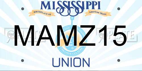 MAMZ15 Mississippi License Plate