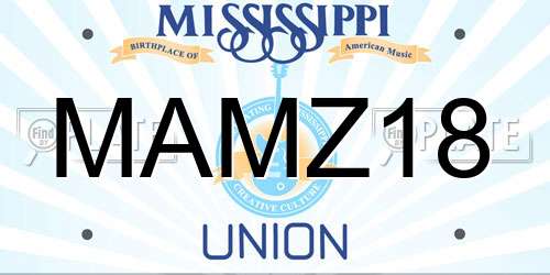 MAMZ18 Mississippi License Plate