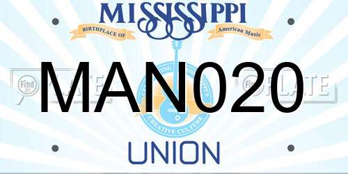 MAN020 Mississippi License Plate