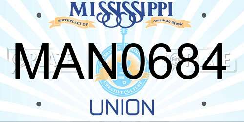MAN0684 Mississippi License Plate