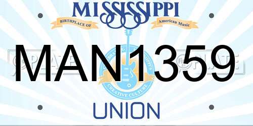 MAN1359 Mississippi License Plate