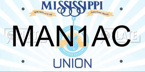 MAN1AC Mississippi License Plate