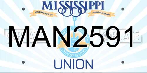 MAN2591 Mississippi License Plate
