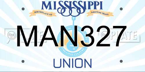 MAN327 Mississippi License Plate