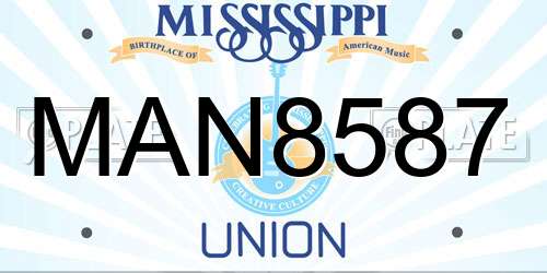 MAN8587 Mississippi License Plate