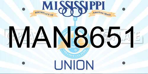 MAN8651 Mississippi License Plate