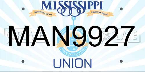 MAN9927 Mississippi License Plate