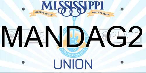 MANDAG2 Mississippi License Plate