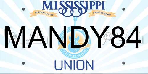 MANDY84 Mississippi License Plate