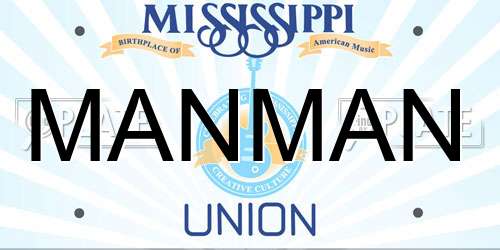 MANMAN Mississippi License Plate