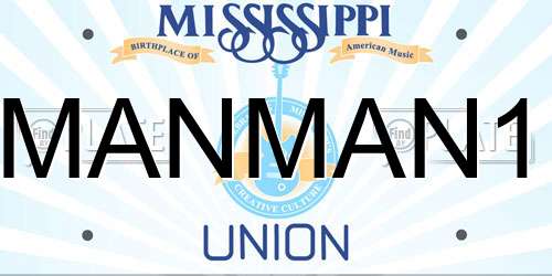 MANMAN1 Mississippi License Plate