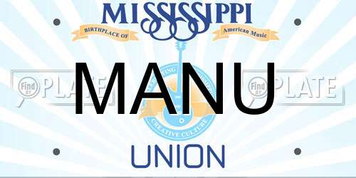 MANU Mississippi License Plate