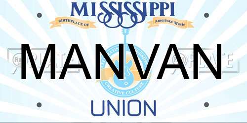 MANVAN Mississippi License Plate